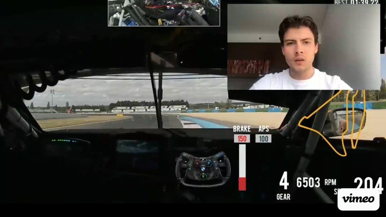 Preview of a lap review showing cockpit footage, telemetry and Calan coaching